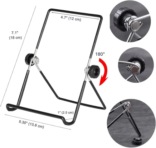 Vista 5 de VOVIGGOL Soporte ajustable para tableta, soporte plegable antideslizante para tabletas de 9 a 12.9 pulgadas, iPad, Samsung y Kindle Fire, soportes