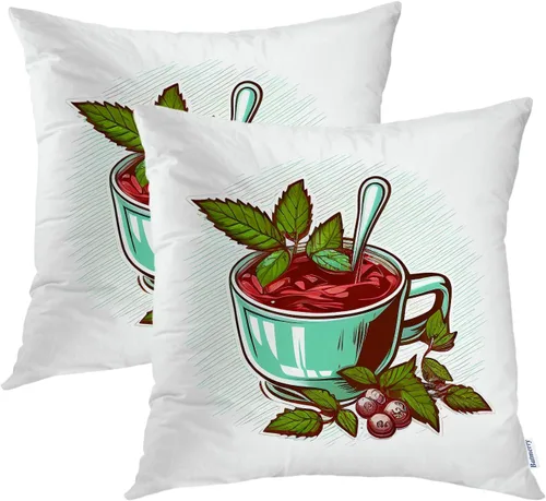Vista 27 de Batmerry Fundas de almohada decorativas con estampado digital de hojas verdes y gatos negros con estampado digital para sofá, cama, cremallera