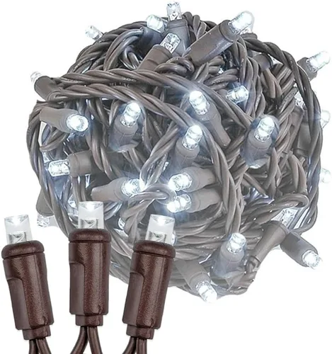 Vista 11 de Novelty Lights Guirnalda de luces LED multicolor de Navidad de 50 pies, 100 luces LED de Navidad de 6 pulgadas de espacio en cable marrón