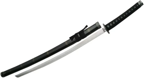 Vista 5 de SZCO Espada samurái de dragón de medianoche, aspecto de espada real de espiga completa de 39.5 pulgadas con hoja de acero inoxidable negro, vaina
