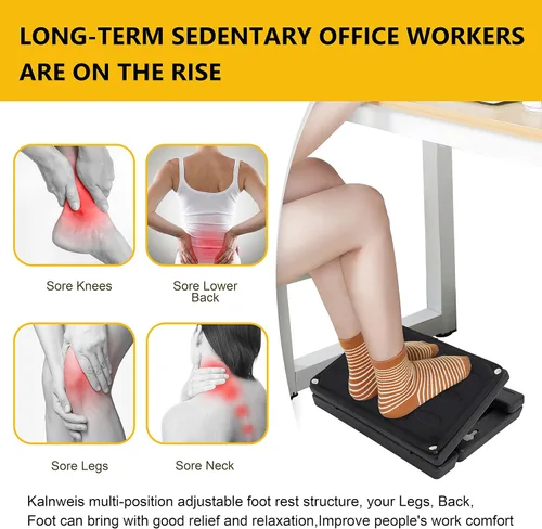 Vista 6 de Reposapiés Ajustable Bajo Escritorio - Taburete de Oficina Ergonómico con Masaje, Reposapiernas para Escritorio, Diseño Antideslizante para Hogar