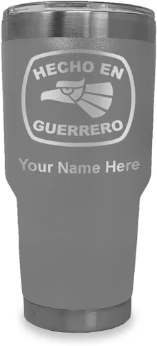 Vista 37 de LaserGram Vaso aislado al vacío de 20 onzas, hecho en Guerrero, grabado personalizado incluido (negro)
