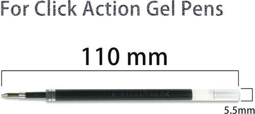 Vista 2 de U-RIGHT 24 unidades de recambios de tinta de gel retráctiles negras, tinta negra de 0,5 mm