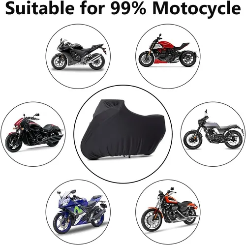 Vista 5 de Funda para motocicleta interior, suave, elástica y a prueba de polvo, compatible con todas las motocicletas, 96 pulgadas