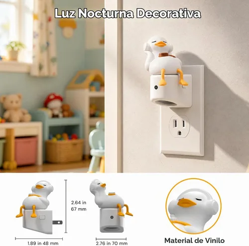 Vista 7 de L LOHAS LED Luz nocturna enchufable para niños, lindo pato, cambio