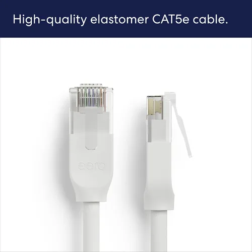Vista 5 de Cable Ethernet Amazon eero CAT6a: Admite velocidades de más de 10 gigabits, 3 pies, paquete de 1, blanco ártico Arctic White