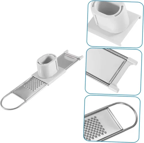 Vista 6 de SHOWERORO Rallador de ajo, protectores de dedos, rallador de verduras de mano para queso, patata, jengibre, rebanar necesidades