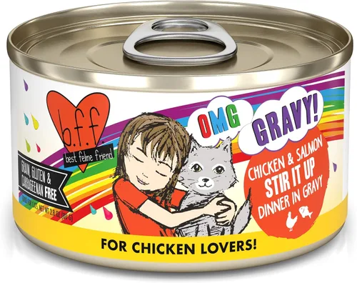 Vista 38 de Weruva B.F.F. OMG – mejor amigo felino Oh My Gravy! Latas de comida húmeda natural sin granos, recetas de tierra y mar en salsa
