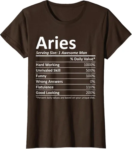 Vista 15 de ARIES Nutrition - Camiseta divertida de regalo con nombre personalizado para cumpleaños, Negro, S