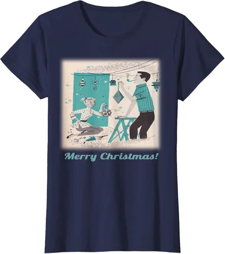 Vista 10 de Árbol de Navidad Retro Mcm playera clásico Par decoraciones, mujer XL, Asphalt