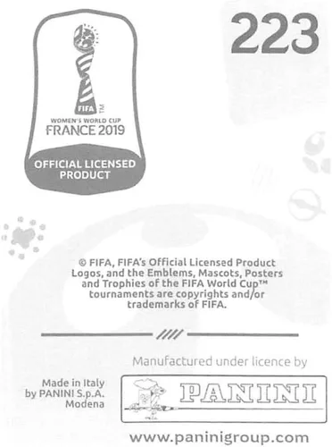 Vista 2 de Panini FIFA - Calcomanías para álbumes de la Copa Mundial Femenina de Francia 2019 (solo adhesivo individual) Fútbol #223 Daiane Brasil 2 pulgadas