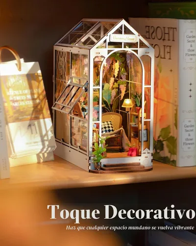 Vista 4 de Rolife - Kit de rincón de libro, rompecabezas de madera 3D a presión para adultos