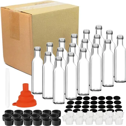 Vista 2 de WERTIOO Paquete de 4 botellas dispensadoras de aceite de 17 onzas+18 botellas de salsa picante de 8.5 onzas
