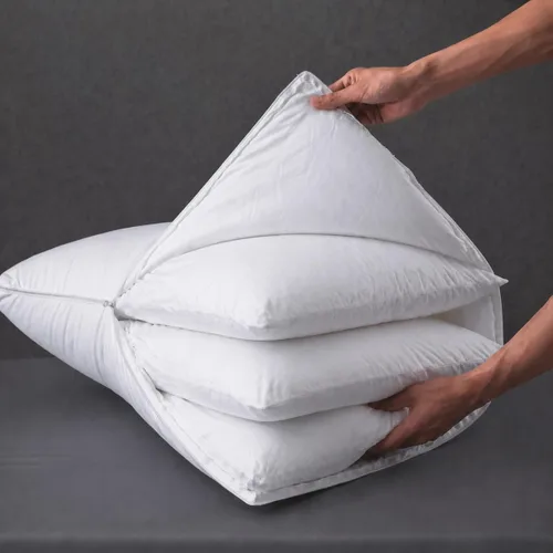 Vista 14 de Three Geese Almohada de plumas de ganso de capa ajustable, almohada de cama ensamblable, funda 100% algodón orgánico suave, buena para dormir boca