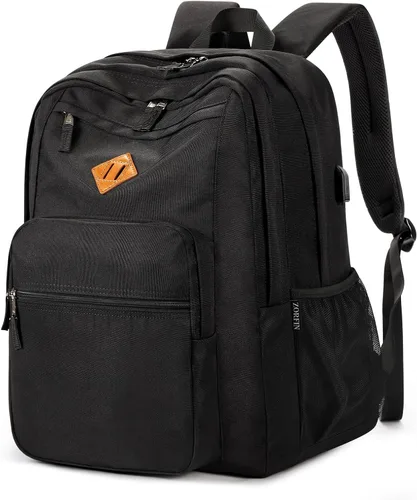 Vista 46 de ZORFIN - Mochila de 26 litros para la escuela, universidad y viajes, impermeable, con 8 compartimentos, Verde militar, Moderno
