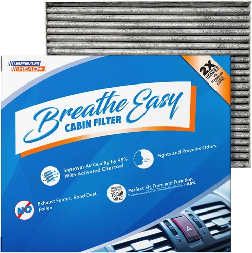 Vista 22 de Spearhead Odor Defense Breathe Easy - Filtro de cabina para AC y calentador Compatible con Chrysler 200 2015-17, Cherokee 2014-18 como OEM Hasta