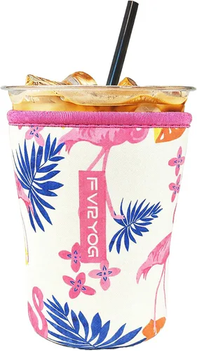 Vista 24 de Fundas de neopreno reutilizables aisladas para café helado, fundas para tazas de café helado, fundas para bebidas heladas y calientes