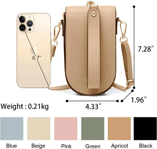 Vista 4 de Sunwel Fashion Trendy Cell Phone Bag 5 Card Slots Mini Crossbody Bag Phone Purse Detachable Wristlet for Women Girls