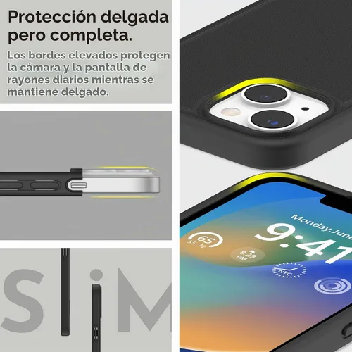 Vista 7 de Funda magnética para iPhone 14 Plus de 6.7 pulgadas (2022), soporte delgado con protector de pantalla compatible con Magsafe a prueba de golpes Negro