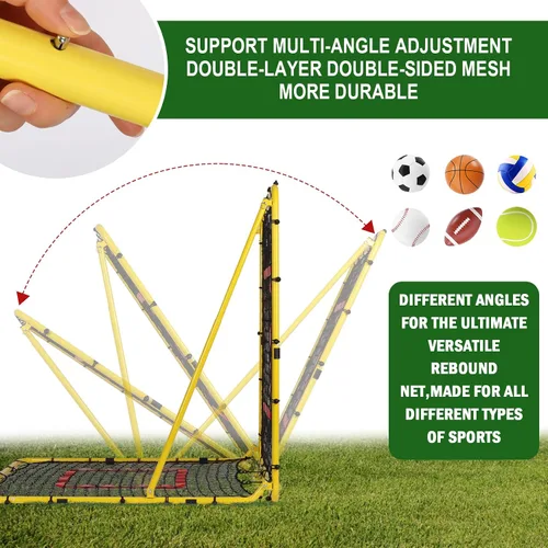Vista 18 de BaseGoal Baseball Rebounder Net with Pitching Target,Easy Adjustable Angles Multi-Sport Training Rebound Screen, multi-angle pitch back; Strike