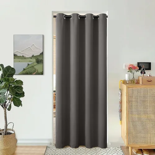 Vista 33 de BGment Cortina Oscurecedora para Puerta Corredera, Cortina Divisoria Opaca Ancha para Sala de Estar de 84 Pulgadas de Largo, Cortina Térmica de Rosa