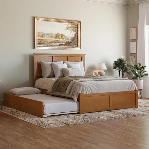 Vista 18 de AFI Madison Cama de plataforma con estribo y cajón deslizable Blanco