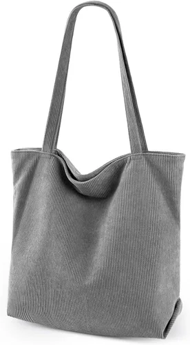 Vista 17 de Bolso de pana Iioscre para mujeres, bolsos hobo con cierre de cremallera, bolsos de hombro casuales de gran capacidad con bolsillos interiores