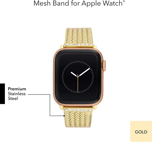 Vista 5 de WITHit Anne Klein - Correa de malla para Apple Watch, segura, ajustable, correa de repuesto para Apple Watch, se adapta a la mayoría de las muñecas