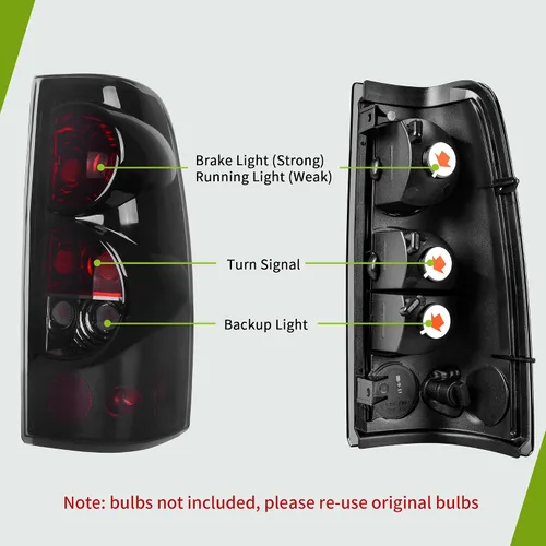 Vista 5 de DWVO Combo de faros y luces traseras compatible con Chevy Silverado 1500 2500/03-06 Silverado 1500 HD 2500 HD 2500 HD 3500/07 Chevy Silverado