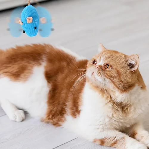 Vista 7 de Mozeat Lens Paquete de 8 ratones de juguete para gatos, juguetes interactivos para gatos, ratones de peluche, juguetes de gato con hierba gatera
