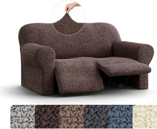 Vista 16 de PAULATO BY GA.I.CO. Mille Righe Collection funda para sofá reclinable, funda de tela de poliéster suave, 1 pieza, elástica, ajustable, protección