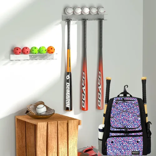 Vista 60 de Bolsa de béisbol juvenil con compartimento ventilado para zapatos, bolsa de bate de sóftbol para guantes de bateo, casco, equipo de teeball