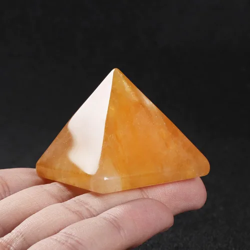 Vista 5 de SMQ Piedras de chakra piramidales de orgón de cristal citrino de 1.6 pulgadas, generador de piedras preciosas talladas a mano, generador de Engrgy