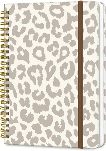 Vista 10 de Cuaderno de espiral A5, lindo cuaderno para mujeres y hombres, cuaderno de tapa dura con rayas universitarias para trabajo y toma de notas, 60
