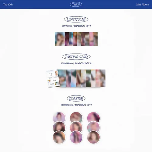 Vista 5 de TWICE 10th Mini Album - Taste of Love [ Taste Ver. ] Photobook + CD-R + Booklet + Lenticular + Tasting Card + Coaster + Photocard