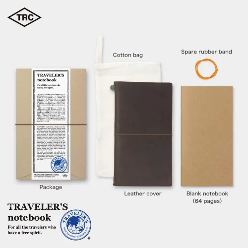Vista 9 de Libreta negra de piel para viajeros Midori