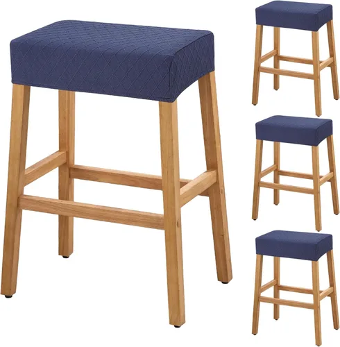 Vista 16 de YISUN Fundas de taburete rectangulares, paquete de 2 fundas elásticas impermeables para asiento de silla de montar, taburetes de bar, sillas de bar