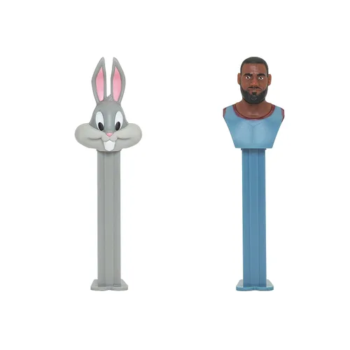 Vista 3 de PEZ Juego de regalo Candy Space Jam, dispensadores de Bugs Bunny y Lebron James y seis paquetes de dulces