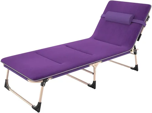 Vista 5 de Sun Loungers, Deck Chairs, Summer Sunbeds with Adjustable Backrest, Folding Flat Recliners for Indoor and Outdoor Use(Purple,Without Mattress)