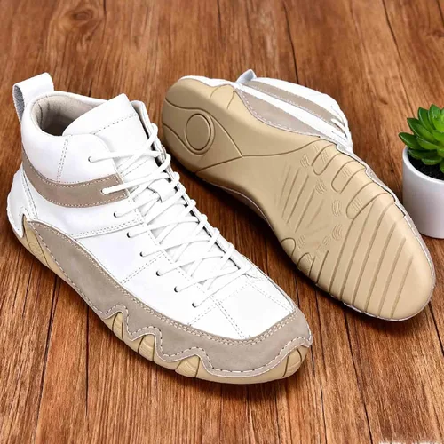 Vista 3 de Botas Chukka impermeables para hombre, impermeables, ligeras, antideslizantes, con cordones, para senderismo, camping, conducción