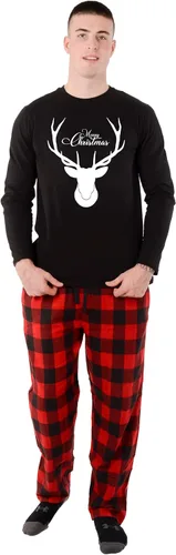 Vista 2 de USBD Conjunto de pijamas a juego para la familia con diseño a cuadros de búfalo, juego de pijamas a juego para parejas, pijamas festivas