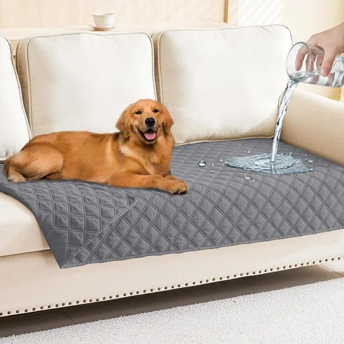 Vista 174 de Smiry Funda Impermeable para Cama de Perro Manta para Mascotas, Manta Suave y Lavable para Perros para Muebles Cama Sofá Sofá Reversible, a Cuadros