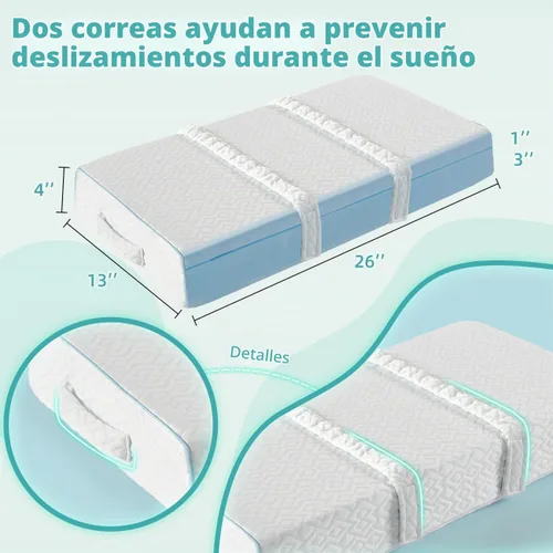 Vista 2 de Almohada de rodilla fresca para personas que duermen de lado, dolor de cadera de 4 pulgadas, almohada de piernas ajustable para múltiples usos