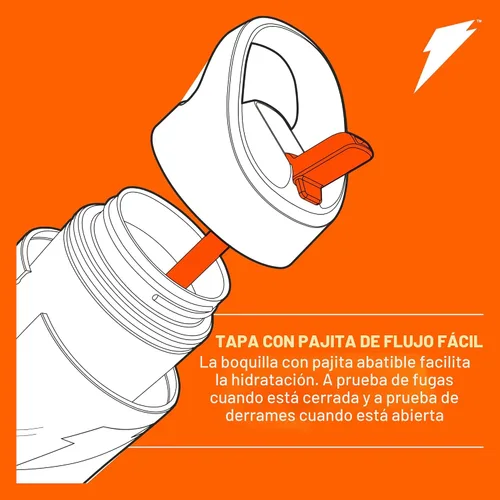Vista 3 de Botella de agua Gatorade para niños Rookie Metal, de 12 onzas, botella de acero inoxidable, botella de doble pared con aislamiento, aislada al Azul