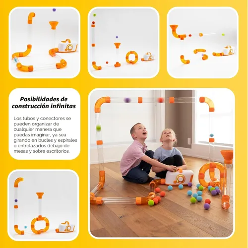 Vista 5 de Fat Brain Toys The Original Air Toobz, juguetes de construcción STEM impulsados por aire para niños y adolescentes, juguetes de construcción