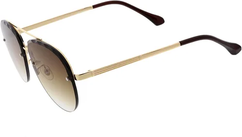 Vista 3 de zeroUV - Gafas de sol de aviador cuadradas con lente biselada sin montura de lujo de 2.441in