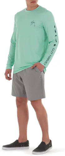 Vista 5 de Guy Harvey Camisa de manga larga para hombre con protección solar UPF 50+ Cristal de playa
