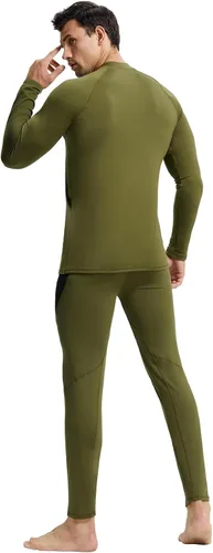 Vista 8 de Conjunto de ropa interior térmica para hombre, ropa interior larga 1#verde militar