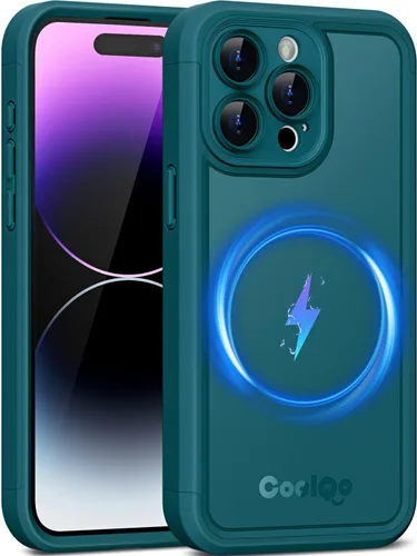 Vista 7 de COOLQO Funda magnética para iPhone 12, doble capa mate resistente a los arañazos, color negro