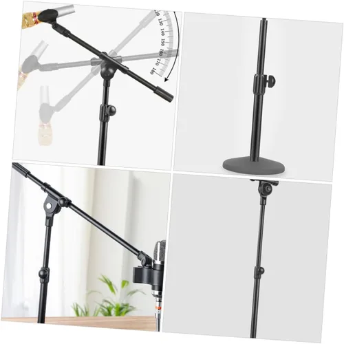 Vista 7 de Brazo telescópico brazo de metal poste de micrófono con adaptador de cabeza de tornillo portátil extensible soporte de micrófono accesorio para una
